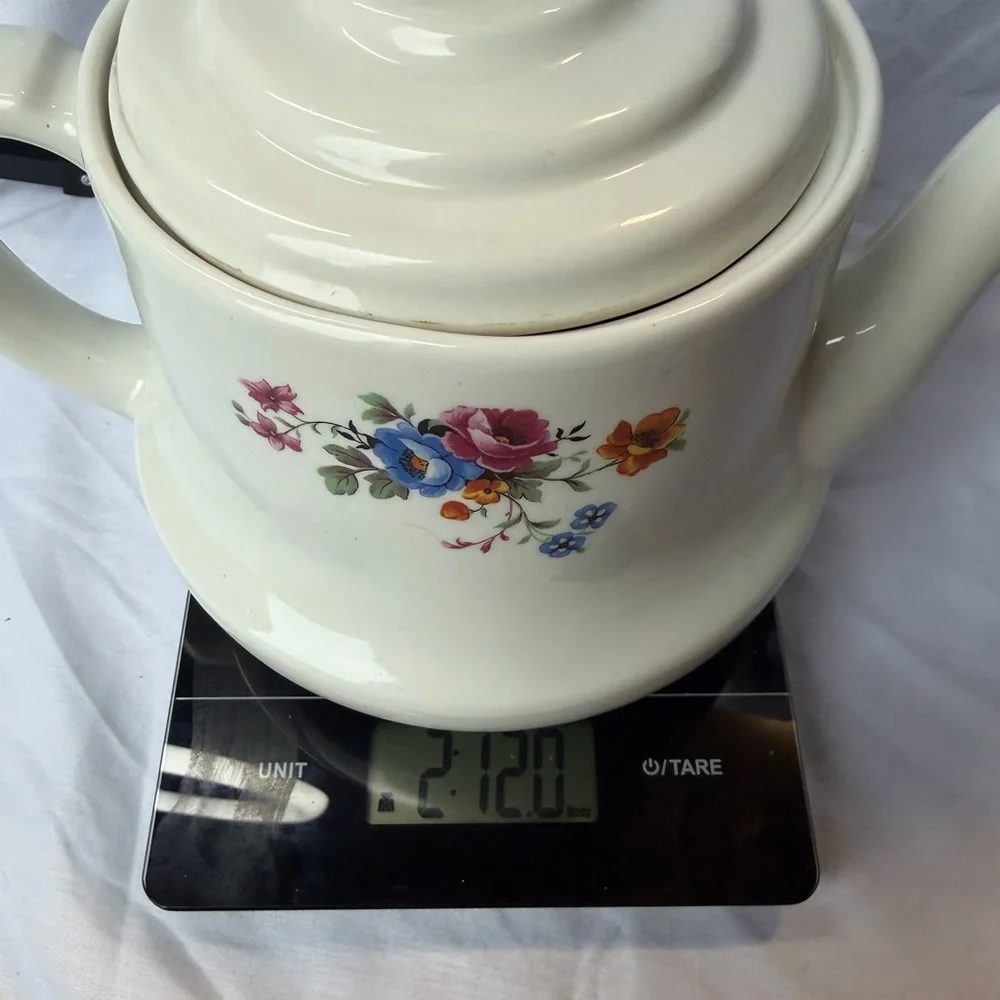 Vintage Drip-O-lator Ceramic Coffee/Teapot - Enterprise Aluminum Co. - Floral